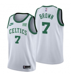 Men Boston Celtics 7 Jaylen Brown Men Nike Releases Classic Edition NBA 75th Anniversary Jersey White Men Boston Celtics 7 Jaylen Brown Men Nike Releases Classic Edition NBA 75th Anniversary Jersey White
