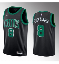 Men Boston Celtics 8 Kristaps Porzingis Black 2023 Draft Statement Edition Stitched Basketball Jersey Men Boston Celtics 8 Kristaps Porzingis Black 2023 Draft Statement Edition Stitched Basketball Jersey