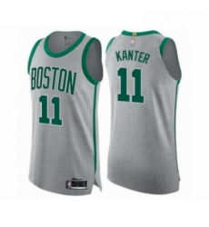 Mens Boston Celtics 11 Enes Kanter Authentic Gray Basketball Jersey City Edition Mens Boston Celtics 11 Enes Kanter Authentic Gray Basketball Jersey City Edition
