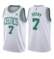 Men's Boston Celtics #7 Jaylen Brown 75th Anniversary White Stitched Basketball Jersey Men's Boston Celtics #7 Jaylen Brown 75th Anniversary White Stitched Basketball Jersey
