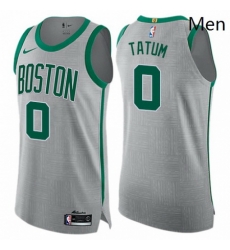 Mens Nike Boston Celtics 0 Jayson Tatum Authentic Gray NBA Jersey City Edition Mens Nike Boston Celtics 0 Jayson Tatum Authentic Gray NBA Jersey City Edition