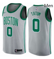 Mens Nike Boston Celtics 0 Jayson Tatum Swingman Gray NBA Jersey City Edition Mens Nike Boston Celtics 0 Jayson Tatum Swingman Gray NBA Jersey City Edition