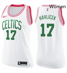 Womens Nike Boston Celtics 17 John Havlicek Swingman WhitePink Fashion NBA Jersey Womens Nike Boston Celtics 17 John Havlicek Swingman WhitePink Fashion NBA Jersey