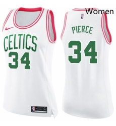 Womens Nike Boston Celtics 34 Paul Pierce Swingman WhitePink Fashion NBA Jersey Womens Nike Boston Celtics 34 Paul Pierce Swingman WhitePink Fashion NBA Jersey