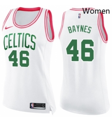 Womens Nike Boston Celtics 46 Aron Baynes Swingman WhitePink Fashion NBA Jersey Womens Nike Boston Celtics 46 Aron Baynes Swingman WhitePink Fashion NBA Jersey