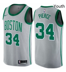 Youth Nike Boston Celtics 34 Paul Pierce Swingman Gray NBA Jersey City Edition Youth Nike Boston Celtics 34 Paul Pierce Swingman Gray NBA Jersey City Edition