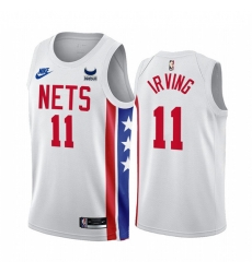 Men Brooklyn Nets 11 Kyrie Irving 2022 23 White With Patch Classic Edition Stitched Basketball Jersey Men Brooklyn Nets 11 Kyrie Irving 2022 23 White With Patch Classic Edition Stitched Basketball Jersey