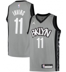 Men Jordan Brand Brooklyn Nets 11 Kyrie Irving Grey Classic Edition Stitched Basketball Jersey Men Jordan Brand Brooklyn Nets 11 Kyrie Irving Grey Classic Edition Stitched Basketball Jersey