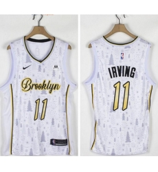 Men Nets 11 Kyrie Irving White Nike Christmas Edition Swingman Jersey Men Nets 11 Kyrie Irving White Nike Christmas Edition Swingman Jersey