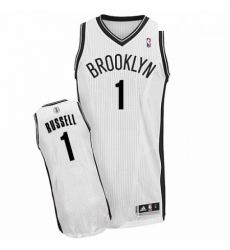 Mens Adidas Brooklyn Nets 1 DAngelo Russell Authentic White Home NBA Jersey