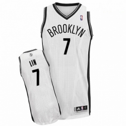 Mens Adidas Brooklyn Nets 7 Jeremy Lin Authentic White Home NBA Jersey