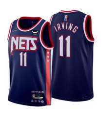 Men's Brooklyn Nets #11 Kyrie Irving 2021 22 Navy Swingman City Edition 75th Anniversary Stitched Basketball Jersey Men's Brooklyn Nets #11 Kyrie Irving 2021 22 Navy Swingman City Edition 75th Anniversary Stitched Basketball Jersey