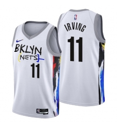 Men's Brooklyn Nets #11 Kyrie Irving 2022-23 White City Edition Stitched Basketball Jersey Men's Brooklyn Nets #11 Kyrie Irving 2022-23 White City Edition Stitched Basketball Jersey
