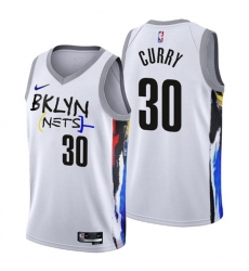 Men's Brooklyn Nets #30 Seth Curry 2022-23 White City Edition Stitched Basketball Jersey Men's Brooklyn Nets #30 Seth Curry 2022-23 White City Edition Stitched Basketball Jersey