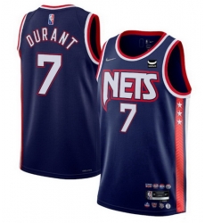 Men's Brooklyn Nets #7 Kevin Durant 2021 22 Swingman Navy City Edition 75th Anniversary Stitched Basketball Jersey Men's Brooklyn Nets #7 Kevin Durant 2021 22 Swingman Navy City Edition 75th Anniversary Stitched Basketball Jersey