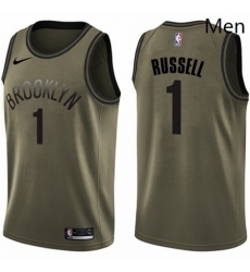 Mens Nike Brooklyn Nets 1 DAngelo Russell Swingman Green Salute to Service NBA Jersey Mens Nike Brooklyn Nets 1 DAngelo Russell Swingman Green Salute to Service NBA Jersey