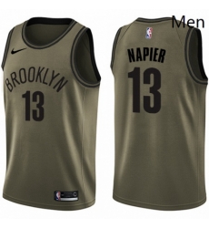 Mens Nike Brooklyn Nets 13 Shabazz Napier Swingman Green Salute to Service NBA Jersey Mens Nike Brooklyn Nets 13 Shabazz Napier Swingman Green Salute to Service NBA Jersey