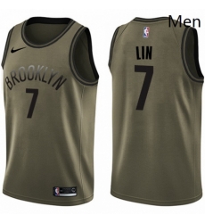 Mens Nike Brooklyn Nets 7 Jeremy Lin Swingman Green Salute to Service NBA Jersey Mens Nike Brooklyn Nets 7 Jeremy Lin Swingman Green Salute to Service NBA Jersey