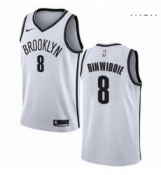 Mens Nike Brooklyn Nets 8 Spencer Dinwiddie Swingman White NBA Jersey Association Edition Mens Nike Brooklyn Nets 8 Spencer Dinwiddie Swingman White NBA Jersey Association Edition