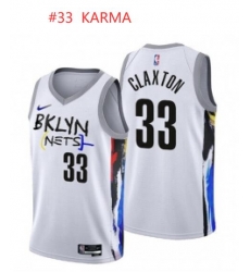 Toddler Brooklyn Nets #33 Karma Customized White Jersey Toddler Brooklyn Nets #33 Karma Customized White Jersey