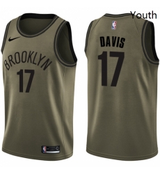 Youth Nike Brooklyn Nets 17 Ed Davis Swingman Green Salute to Service NBA Jersey Youth Nike Brooklyn Nets 17 Ed Davis Swingman Green Salute to Service NBA Jersey