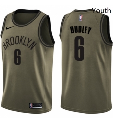 Youth Nike Brooklyn Nets 6 Jared Dudley Swingman Green Salute to Service NBA Jersey Youth Nike Brooklyn Nets 6 Jared Dudley Swingman Green Salute to Service NBA Jersey
