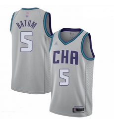 Hornets 5 Nicolas Batum Gray Basketball Jordan Swingman City Edition 2019 20 Jersey Hornets 5 Nicolas Batum Gray Basketball Jordan Swingman City Edition 2019 20 Jersey