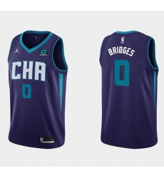 Men Charlotte Hornets 0 Miles Bridges Purple Stitched Basketball Jersey Men Charlotte Hornets 0 Miles Bridges Purple Stitched Basketball Jersey