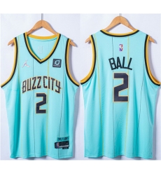 Men Charlotte Hornets 2 LaMelo Ball Blue 75th Anniversary Stitched NBA Jersey Men Charlotte Hornets 2 LaMelo Ball Blue 75th Anniversary Stitched NBA Jersey