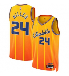 Men Charlotte Hornets 24 Brandon Miller Orange 2025 26 City Edition Stitched Basketball Jersey