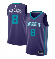 Men Nike Charlotte Hornets 8 Bismack Biyombo Purple NBA Jordan Swingman Statement Edition Jersey Men Nike Charlotte Hornets 8 Bismack Biyombo Purple NBA Jordan Swingman Statement Edition Jersey