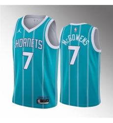 Men's Charlotte Hornets #7 Bryce McGowens Aqua Stitched Basketball Jersey Men's Charlotte Hornets #7 Bryce McGowens Aqua Stitched Basketball Jersey