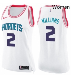 Womens Nike Charlotte Hornets 2 Marvin Williams Swingman WhitePink Fashion NBA Jersey Womens Nike Charlotte Hornets 2 Marvin Williams Swingman WhitePink Fashion NBA Jersey