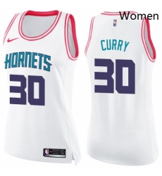 Womens Nike Charlotte Hornets 30 Dell Curry Swingman WhitePink Fashion NBA Jersey Womens Nike Charlotte Hornets 30 Dell Curry Swingman WhitePink Fashion NBA Jersey