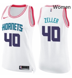 Womens Nike Charlotte Hornets 40 Cody Zeller Swingman WhitePink Fashion NBA Jersey Womens Nike Charlotte Hornets 40 Cody Zeller Swingman WhitePink Fashion NBA Jersey
