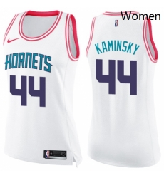 Womens Nike Charlotte Hornets 44 Frank Kaminsky Swingman WhitePink Fashion NBA Jersey Womens Nike Charlotte Hornets 44 Frank Kaminsky Swingman WhitePink Fashion NBA Jersey