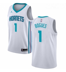 Womens Nike Jordan Charlotte Hornets 1 Muggsy Bogues Swingman White NBA Jersey Association Edition Womens Nike Jordan Charlotte Hornets 1 Muggsy Bogues Swingman White NBA Jersey Association Edition