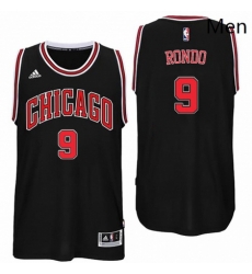 Chicago Bulls 9 Rajon Rondo Alternate Black New Swingman Jersey Chicago Bulls 9 Rajon Rondo Alternate Black New Swingman Jersey