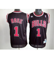 Men Chicago Bulls #1 Derrick Rose Black With Red Strip Throwback Stitched NBA Jersey Men Chicago Bulls #1 Derrick Rose Black With Red Strip Throwback Stitched NBA Jersey