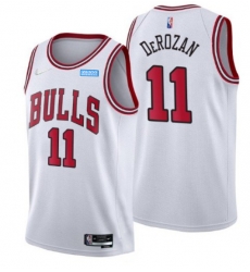 Men Chicago Bulls 11 DeMar DeRozan 75th Anniversary White Swingman Stitched Basketball Jersey Men Chicago Bulls 11 DeMar DeRozan 75th Anniversary White Swingman Stitched Basketball Jersey
