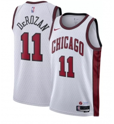 Men Chicago Bulls 11 DeMar DeRozan White 2022 23 City Edition Stitched Basketball Jersey Men Chicago Bulls 11 DeMar DeRozan White 2022 23 City Edition Stitched Basketball Jersey