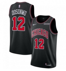 Men Chicago Bulls 12 Ayo Dosunmu Black Stitched Basketball Jersey Men Chicago Bulls 12 Ayo Dosunmu Black Stitched Basketball Jersey