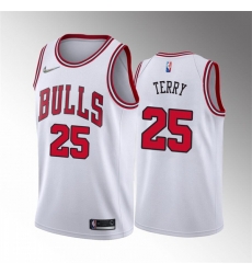 Men Chicago Bulls 25 Dalen Terry White 75th Anniversary Stitched Basketball Jersey Men Chicago Bulls 25 Dalen Terry White 75th Anniversary Stitched Basketball Jersey