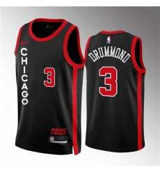 Men Chicago Bulls 3 Andre Drummond Black 2023 24 City Edition Stitched Basketball Jersey Men Chicago Bulls 3 Andre Drummond Black 2023 24 City Edition Stitched Basketball Jersey