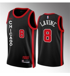 Men Chicago Bulls 8 Zach LaVine Black 2023 24 City Edition Stitched Basketball Jersey Men Chicago Bulls 8 Zach LaVine Black 2023 24 City Edition Stitched Basketball Jersey