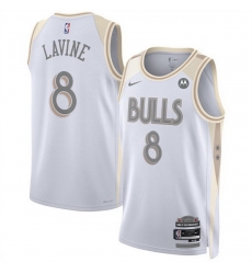 Men Chicago Bulls 8 Zach LaVine White 2024 25 City Edition Stitched Basketball Jersey Men Chicago Bulls 8 Zach LaVine White 2024 25 City Edition Stitched Basketball Jersey