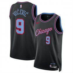 Men Chicago Bulls 9 Nikola Vu u010Devi u0107 Black 2025 26 City Edition Stitched Basketball Jersey