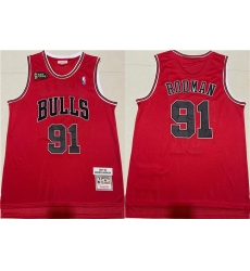 Men Chicago Bulls 91 Dennis Rodman Red 1997 98 Throwback Stitched Jersey Men Chicago Bulls 91 Dennis Rodman Red 1997 98 Throwback Stitched Jersey