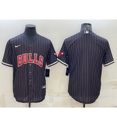 Men Chicago Bulls Blank Black Cool Base Stitched Baseball Jersey Men Chicago Bulls Blank Black Cool Base Stitched Baseball Jersey