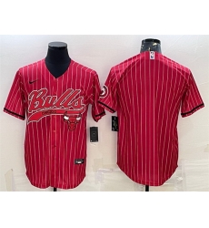 Men Chicago Bulls Blank Red Cool Base Stitched Baseball JerseyS Men Chicago Bulls Blank Red Cool Base Stitched Baseball JerseyS